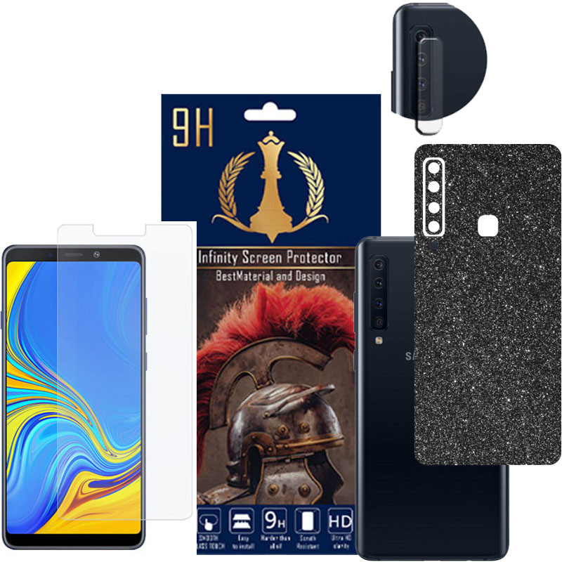 برچسب پوششی اینفینیتی مدل PRO MAX مناسب برای گوشی موبایل سامسونگ GALAXY A9 2018 به همراه محافظ صفحه نمایش و محافظ لنز دوربین