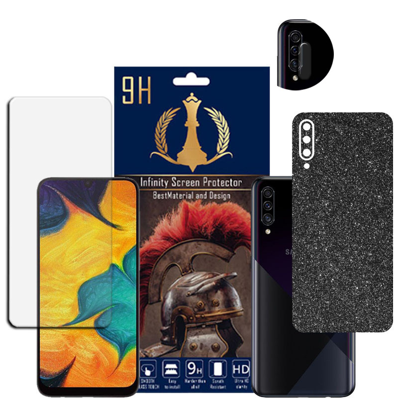 برچسب پوششی اینفینیتی مدل PRO MAX مناسب برای گوشی موبایل سامسونگ GALAXY A30S به همراه محافظ صفحه نمایش و محافظ لنز دوربین