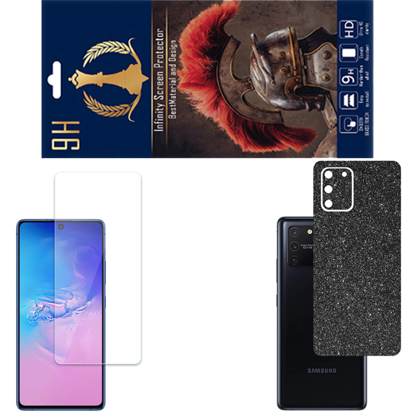 محافظ صفحه نمایش اینفینیتی مدل PRO مناسب برای گوشی موبایل سامسونگ GALAXY S10 LITE به همراه برچسب پوششی
