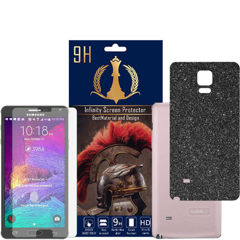 برچسب پوششی اینفینیتی مدل PRO MAX مناسب برای گوشی موبایل سامسونگ GALAXY NOTE 4 به همراه محافظ صفحه نمایش