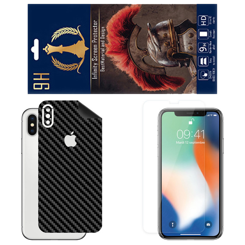 برچسب پوششی اینفینیتی مدل FC مناسب برای گوشی موبایل اپل iPhone XS به همراه محافظ صفحه نمایش