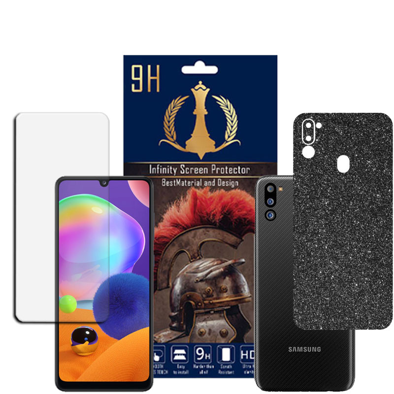 برچسب پوششی اینفینیتی مدل PRO MAX مناسب برای گوشی موبایل سامسونگ GALAXY M21 2021 به همراه محافظ صفحه نمایش