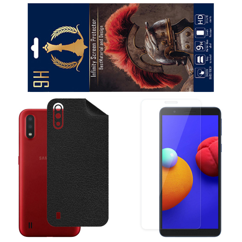 برچسب پوششی اینفینیتی مدل CH مناسب برای گوشی موبایل سامسونگ GALAXY A01 CORE به همراه محافظ صفحه نمایش