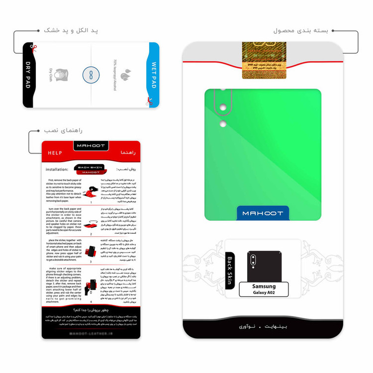 برچسب پوششی ماهوت مدل Matte-Green مناسب برای گوشی موبایل سامسونگ Galaxy A02