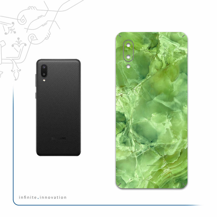 برچسب پوششی ماهوت مدل Green-Crystal-Marble مناسب برای گوشی موبایل سامسونگ Galaxy A02