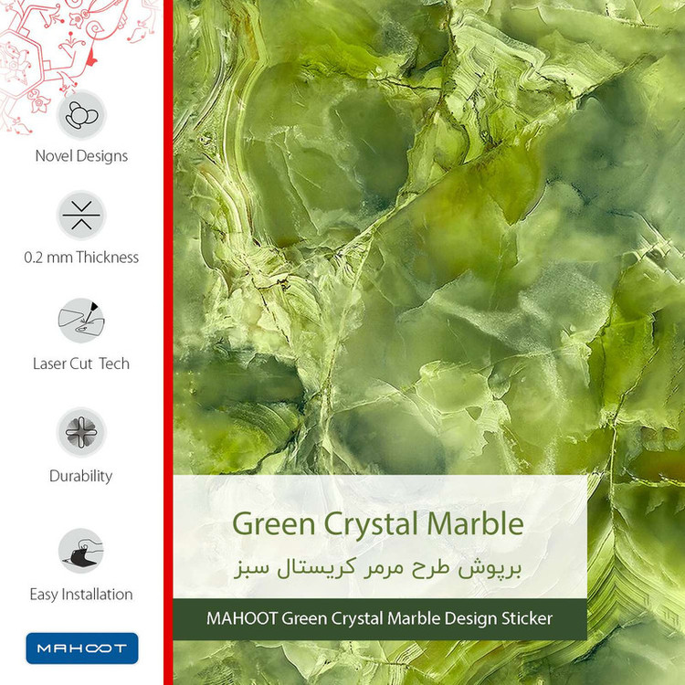 برچسب پوششی ماهوت مدل Green-Crystal-Marble مناسب برای گوشی موبایل سامسونگ Galaxy A02