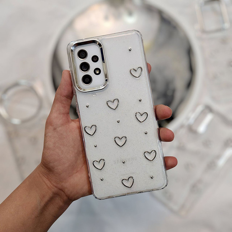 کاور مدل رزینی شاین طرح قلب مناسب برای گوشی موبایل سامسونگ Galaxy A05