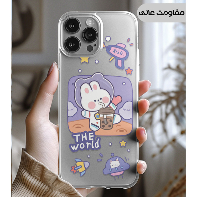 کاور یوریل مدل Clear کد 8 طرح خرگوش فضانورد مناسب برای گوشی موبایل سامسونگ Galaxy A05