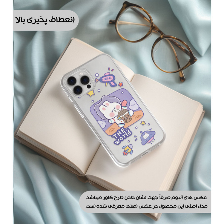کاور یوریل مدل Clear کد 8 طرح خرگوش فضانورد مناسب برای گوشی موبایل سامسونگ Galaxy A05