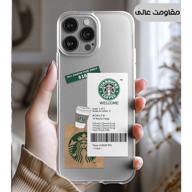 کاور یوریل مدل Clear کد 4 طرح استارباکس مناسب برای گوشی موبایل سامسونگ Galaxy A05