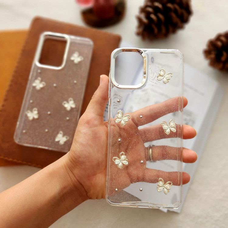 کاور مدل رزینی شاین طرح پروانه مناسب برای گوشی موبایل سامسونگ Galaxy A05
