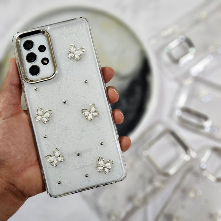 کاور مدل رزینی شاین طرح پروانه مناسب برای گوشی موبایل سامسونگ Galaxy A05