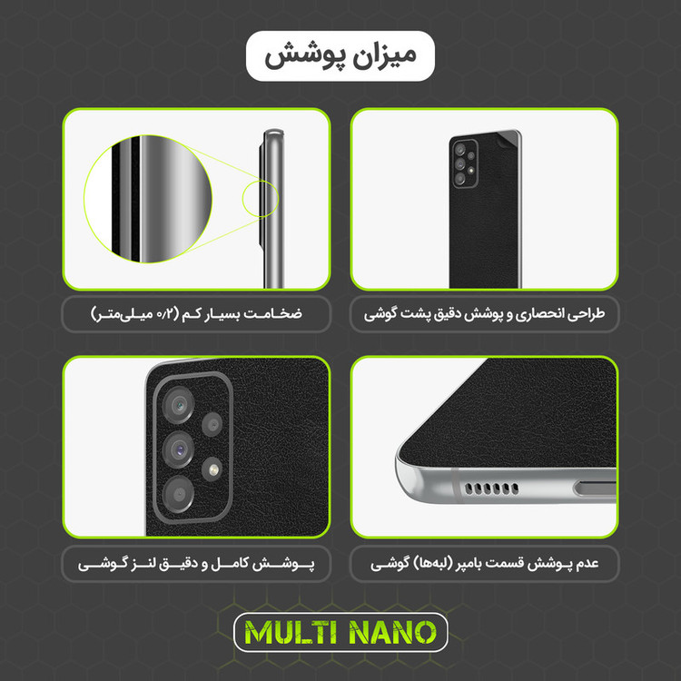 برچسب پوششی مولتی نانو طرح چرم مدل X-F1L مناسب برای گوشی موبایل سامسونگ Galaxy A05